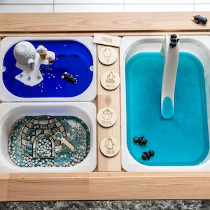 Eiszeit Arktis Einsatz Sensory Play für Trofast Box und Flisat Tisch | Montessori Play | Spiele für Kinder | Sinnesspiele | Kinder fördern