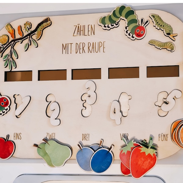 Counting with the caterpillar Sensory Play insert for Trofast Box and Flisat table | Montessori | Sensory games | Promote children