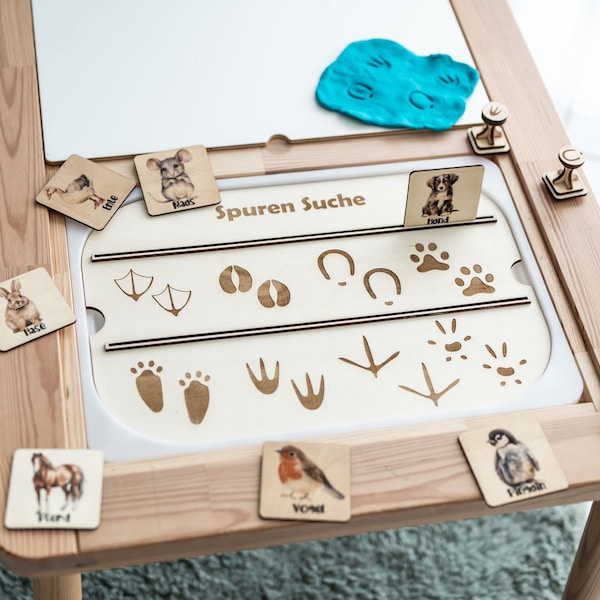 Animal tracks insert Sensory Play for Trofast Box and Flisat table | Montessori Play | Games for children | Sensory games | Promoting children