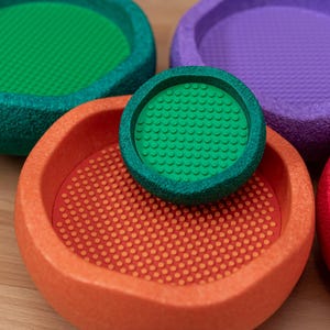 Klemmbaustein Einsatz aus PLA für Stapel- & Balanciersteine | Lernspiel Kinder | Motorik und Kreativität | Montessori Sensorik Spiel