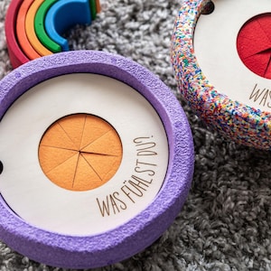 Fühl Einsatz für Stapel- & Balanciersteine | Motorikspielzeug aus Holz | Kreativer Entdeckungsort für Kinder