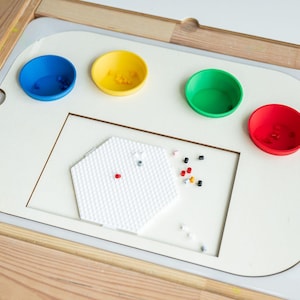 Bügelperlen Einsatz für Trofast Box & Flisat Tisch - Basteltisch - Montessori Spiel Kinder - Motorik und Kreativität