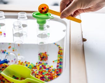 Acrylic test tube insert for Trofast Box and Flisat table 20 x 30 cm | Children's learning toy | Motor skills & creativity | Sensory toy