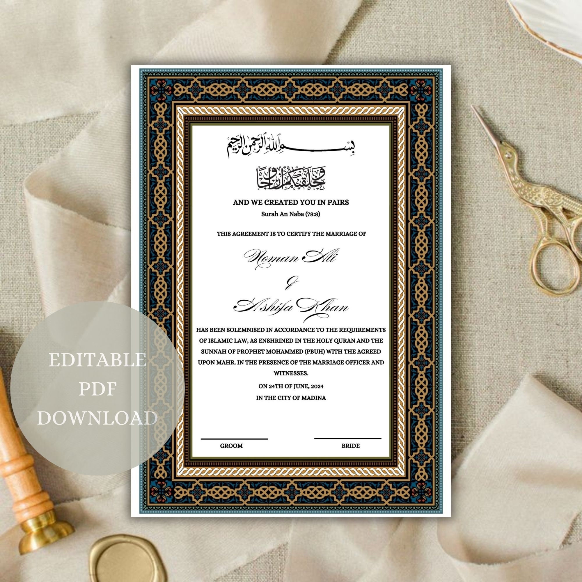 Nikah Certificate Template luxurious Wedding Certificate Designs Gift Nikah Certificate Template luxurious Wedding Certificate Designs Gift