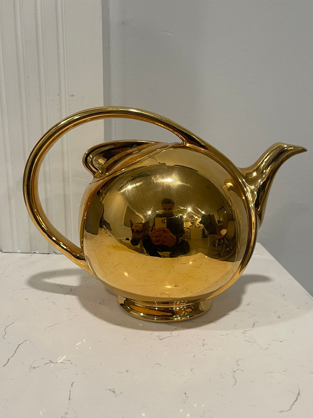 MCM Hall Gold Airflow China Teapot 3111 Etsy