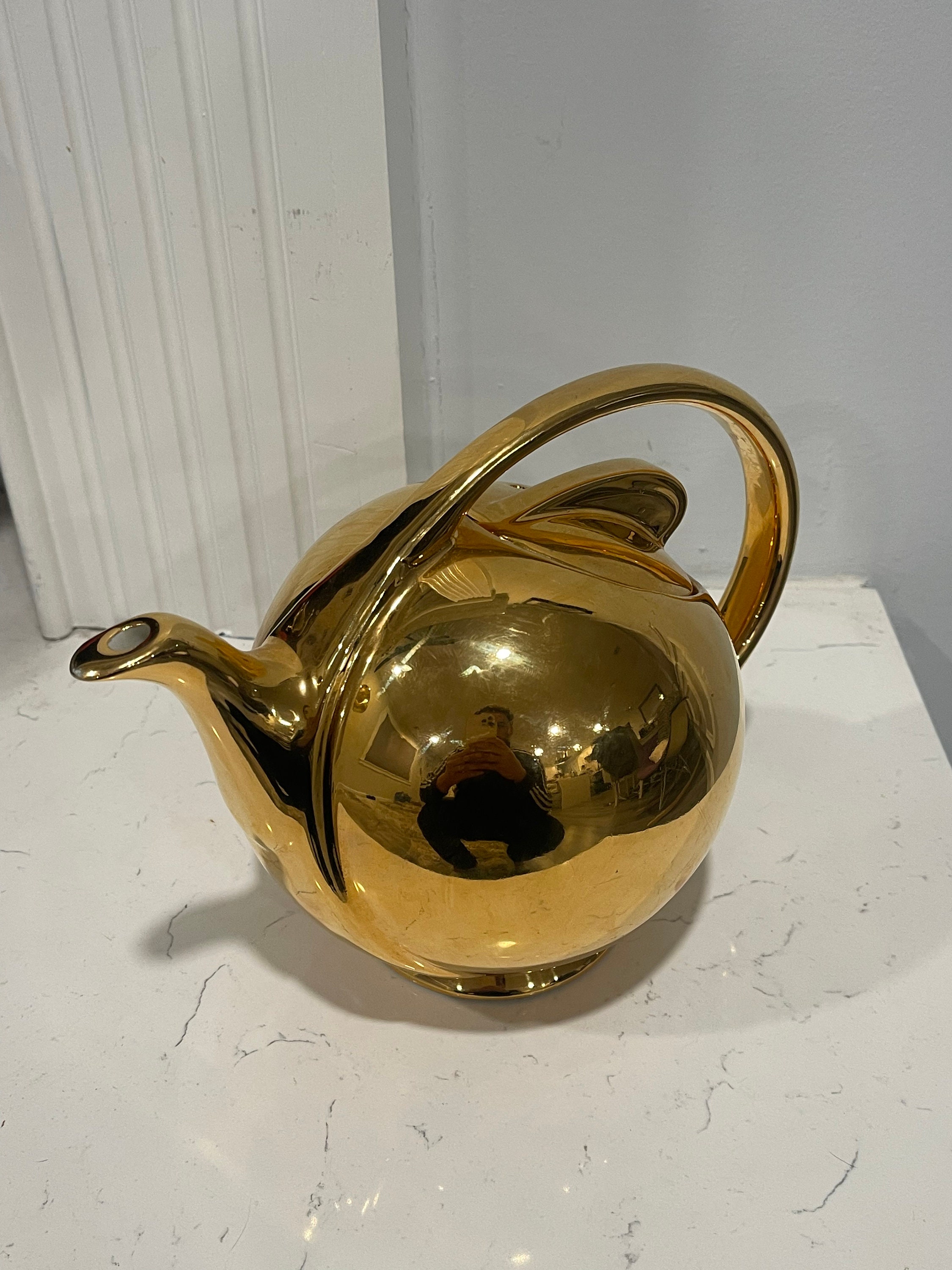 MCM Hall Gold Airflow China Teapot 3111 Etsy