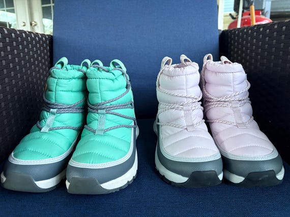 The North Face, The North Face Thermoball Lace Up WP Boot Womens Shoes Size 6 2 Pair Green & Pink