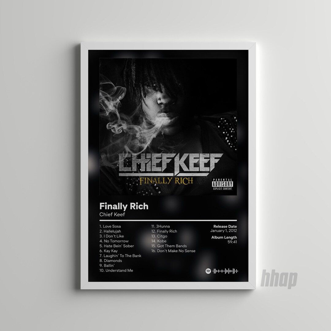Chief Keef Finally Rich Custom Album Print Hip Hop Wall - Etsy