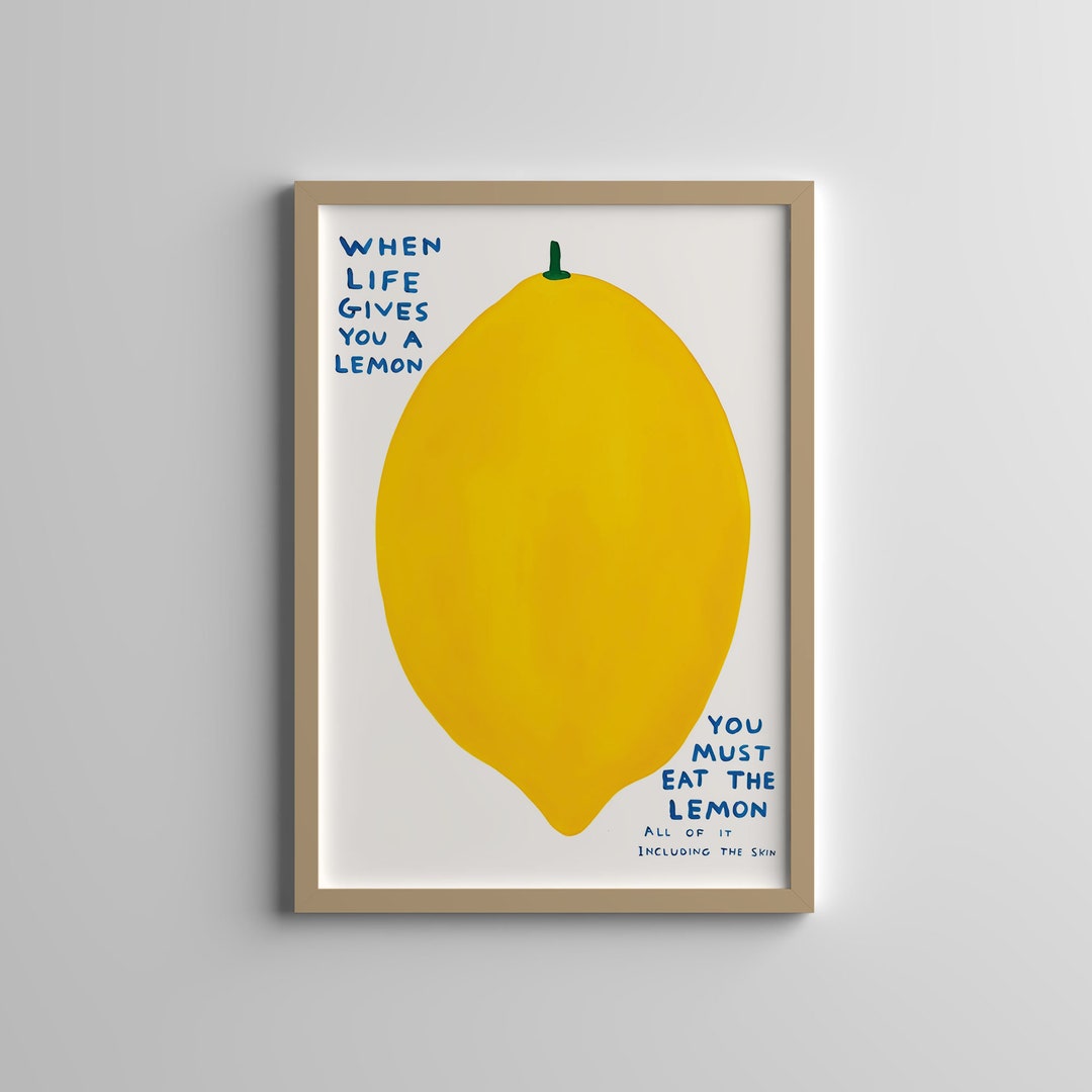 David Shrigley Print When Life Gives You A Lemon 2021 Art Etsy