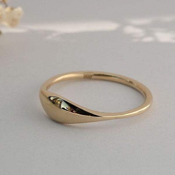 Solid Gold Dainty Ring/ Vintage Gold Ring/ 14K Gold Ring/ Solid Gold Ring/ Minimalist Gold Ring/ Mother's Day Gift /14K Solid Gold Ring