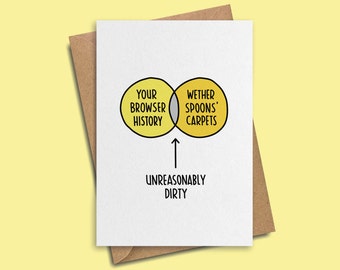 Funny Venn Diagram Birthday Card | Him Her Girlfriend Boyfriend Wife Husband Joke Dating Browser History OnlyFans Online Private Browsing