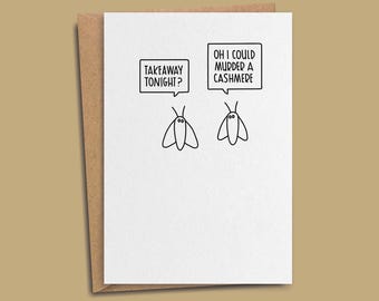 Funny Moths Animal Card | Him Her Girlfriend Boyfriend Wife Husband Joke Birthday Animals Zoo Jumpsuit Clothes Vinted Wings