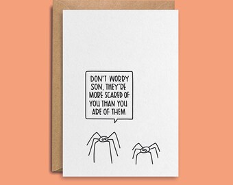Funny Spiders Animal Card | Him Her Girlfriend Boyfriend Wife Husband Joke Birthday Animals Zoo Scared Arachnophobia Tarantula Black Widow