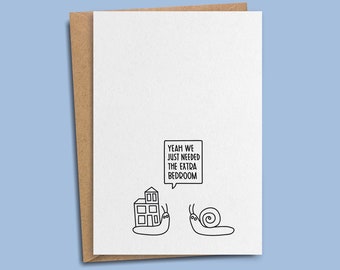 Funny Animal Card Snails Moving House | Him Her Girlfriend Boyfriend Wife Husband Joke Birthday Animals Zoo Mortgage