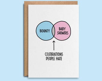 Funny Baby Shower Card | Him Her Girlfriend Boyfriend Wife Husband Joke Birthday Baby New Baby Bump Mum Dad Expecting Congratulations
