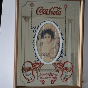 Large Vintage Coca Cola Advertising Mirror/ Soft Drink /Collectible/ Americana/Cooca cola display/ man cave/vintage mirror