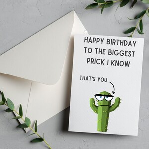 Tarjeta de cactus divertida, tarjeta de cumpleaños de pinchazo divertido tarjeta de humor para adultos para él para ella para amigo tarjeta de Punny tarjeta de feliz cumpleaños personalizada
