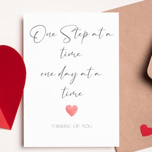 Sympathiekaart, rouwkaart, sorry voor het verlies, stap voor stap, één dag tegelijk, Thinking Of You-kaart.