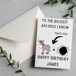 Tarjeta divertida del agujero del culo, feliz cumpleaños al mayor agujero del culo que conozco tarjeta de humor adulto para amigo Tarjeta Punny Tarjeta de feliz cumpleaños personalizada