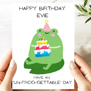 Funny Frog Card Funny Animal Card Funny Birthday Card Funny Card Personalised Card Custom Card Custom Message Card Funny Pun Card
