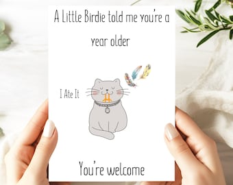 Funny Cat Birthday Card: Humorous Pet Humor for Cat Lovers