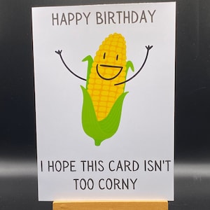 Grappige verjaardagskaart, grappige voedselkaart, perfect voor verjaardagen, grappige gepersonaliseerde maïskaart met grappig ontwerp, perfect voor elk feest