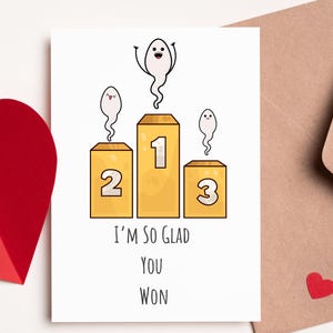 Carte de Saint-Valentin drôle, carte grossière, je suis tellement content que vous ayez gagné, carte d'anniversaire drôle, carte de Saint-Valentin, pour petit ami, pour mari, cadeau