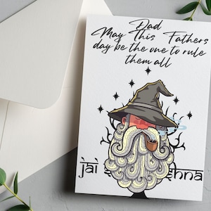 Carta del Signore degli Anelli Carta Gandalf Carta divertente Festa del papà Carta Fantasia Carta personalizzata Carta LOTR Carta film Regalo della festa del papà Gandalf