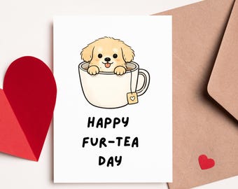 30th Birthday Dog Card – Funny Fur-Tea Card | Cute Dog Lover Birthday Card | 30th Birthday Card for Her or Him | Dog Pun Card