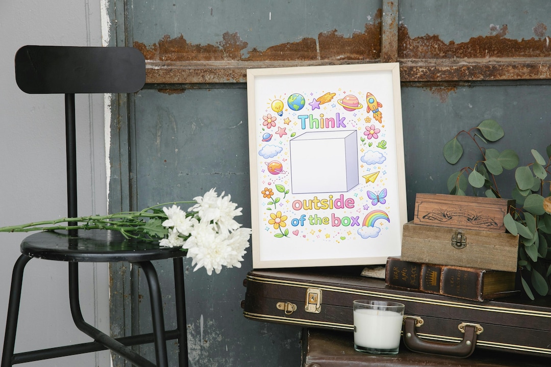 Think Outside the Box Art Print – Inspirational Kids Room Decor - Etsy