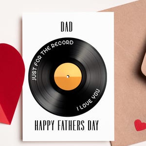 Fathers day card, Dad, Music Gift, Record, Gift for Dad, Personalized gift, Card for Dad, Birthday Gift, Birthday Card, Gift for Dad.