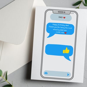 Lustige Geburtstagskarte, lustige Daumen hoch Nachricht zum Geburtstag, lustige Karte, Telefon Karte, Geburtstagsgeschenk, Geschenk für Papa, lustiges Geschenk für Papa