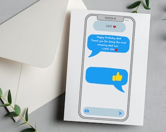 Funny Thumbs Up Phone Message Birthday Card for Dad