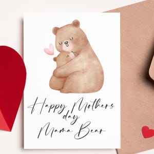 Muttertagskarte, Mama Bär, Geschenk für Mama, Tierkarte, personalisiertes Geschenk, Muttertag, glücklich, süß, Muttertagsgeschenk, Liebeskarte, für Mama
