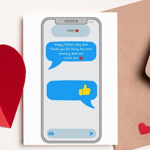Lustige Vatertagskarte, lustiges Daumen hoch Telefon Nachricht, Vatertagskarte, lustige Karte, Telefonkarte, Vatertagsgeschenk