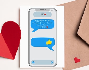 Funny Thumbs Up Phone Message Fathers Day Card