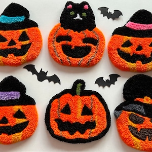 Halloween mug rugs, Spooky Halloween gift, Halloween pumpkin coaster, pumpkin haloween decor, festive drink coasters, festive table accessor