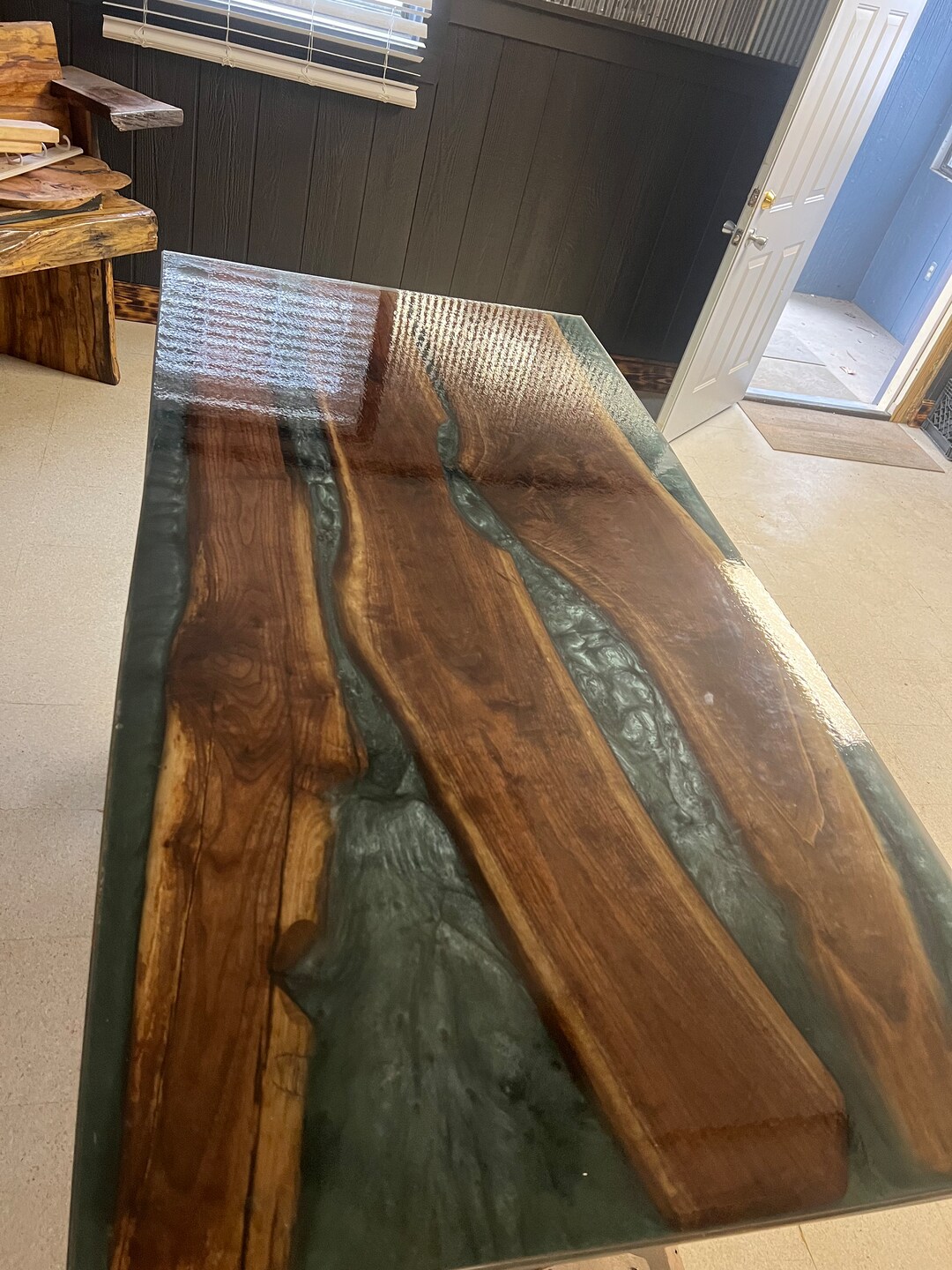 Black Walnut Epoxy Dining Table Etsy