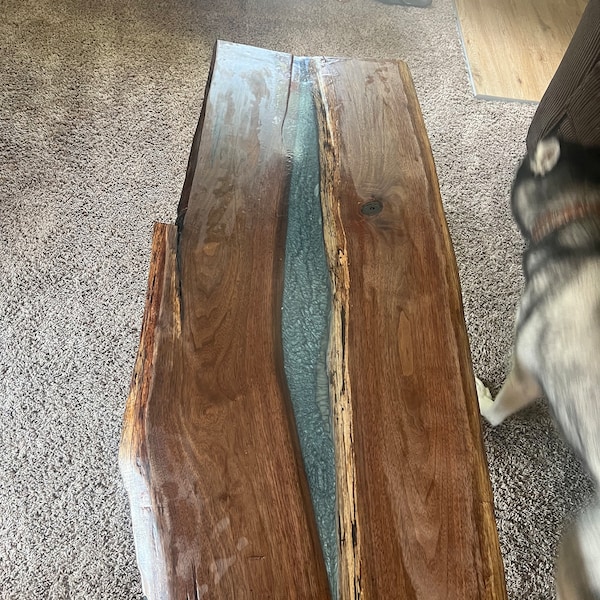 Black walnut epoxy coffee table