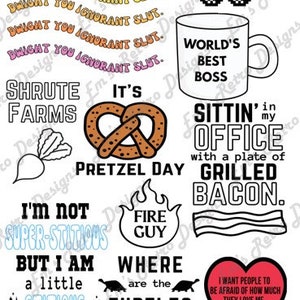 The Office Quotes SVG Bundle of 10