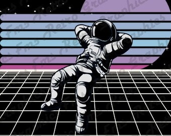 Spaced Out PNG File, Astronaut Png, Sublimation Design, Cartoon Space Png, Colorful Planets, T-Shirt Design, Digital Download Png