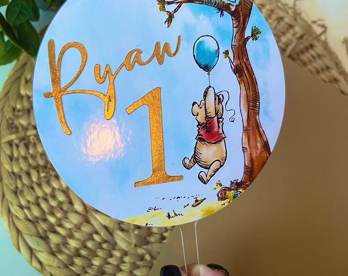 The Pooh Bear Acrylic Cake Topper, Winnie Cake Topper, Baby Shower Cake — free download