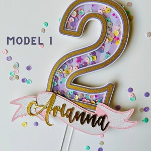 3D Custom Age and Name Cake Topper Custom Cake Topper. Shaker cake topper. Kids Name Cake.  1st Birthday cake topper, unicorn cake topper