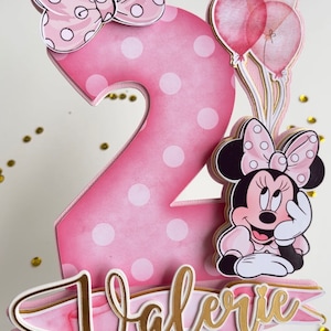 Personalized Pink Mouse Cake Topper: 3D Birthday Party Decoration