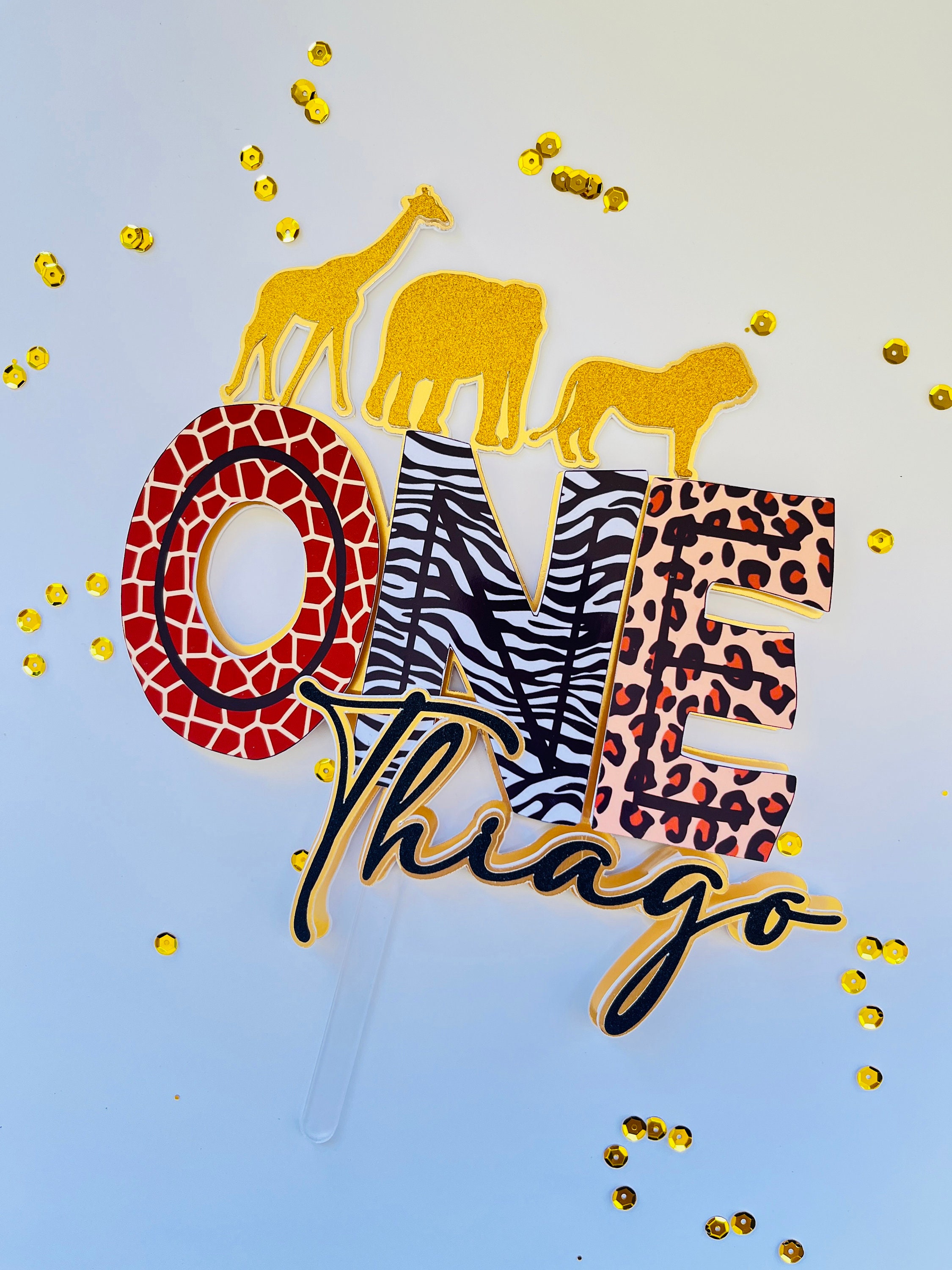 Wild ONE Cake Topper – Jungle Safari First Birthday Party Decoration - Etsy