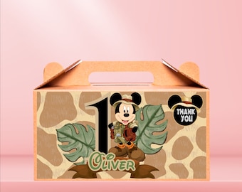 Mouse Safari Gable Box Labels: Personalized Safari Birthday (Digital File)