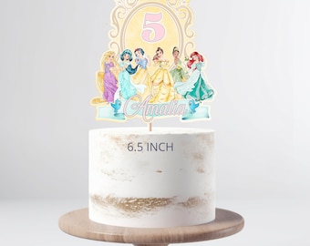 Personalized Princess Cake Topper: Custom Birthday Party Decor (Digital File)
