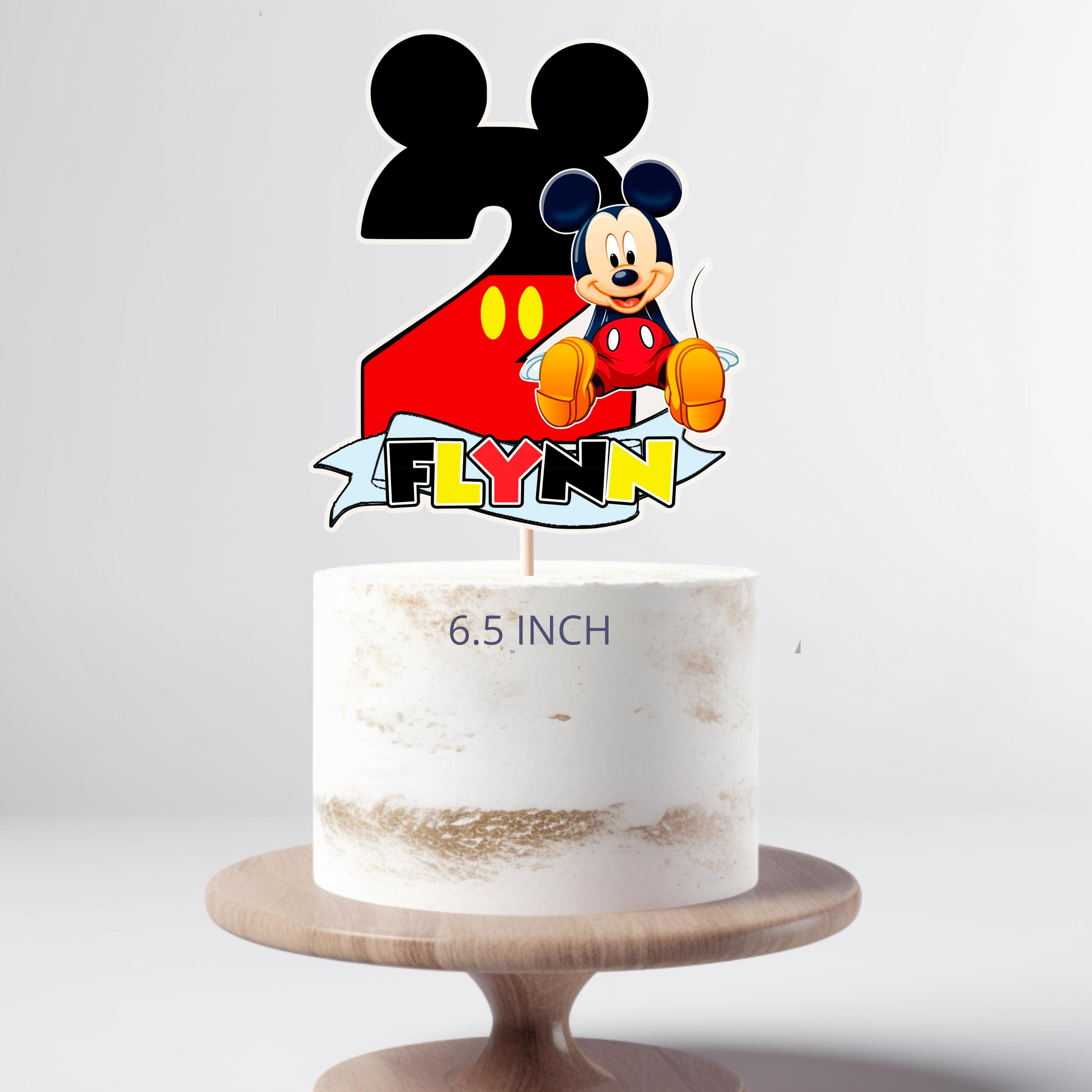 Personalized Mouse Birthday Cake Topper: Red Party Decoration (Digital PDF)