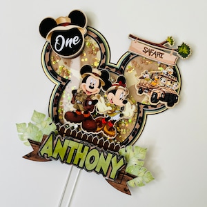 Mouse Safari First Birthday Cake Topper: Personalized Party Decor