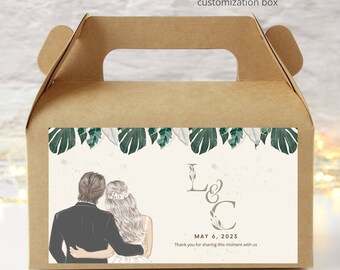 Tropical Wedding Favor Boxes Tropical Wedding Ideas Tropical Wedding Party Favors Favor Stickers Hibiscus Tropical Summer wedding favor box